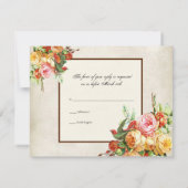 Rose vintage sur oiseaux Carte de réponse RSVP (Dos)