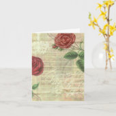 Rose vintages et Carte pour notes de musique (Fleur jaune)