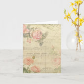 Rose vintages et Carte pour notes de musique (Fleur jaune)