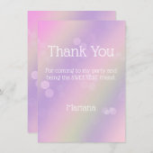 Rose violet arc-en-ciel Carte de remerciements fil (Devant / Derrière)