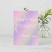 Rose violet arc-en-ciel Carte de remerciements fil (Debout devant)