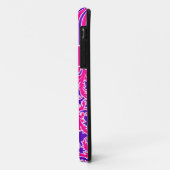 Rose violet blanc rayé Damask 2 iPhone 5 Coque (Dos/Gauche)