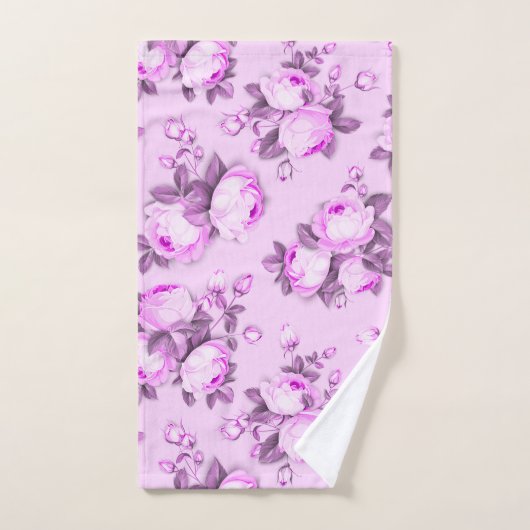 Rose violet chic floral (Serviette à main)