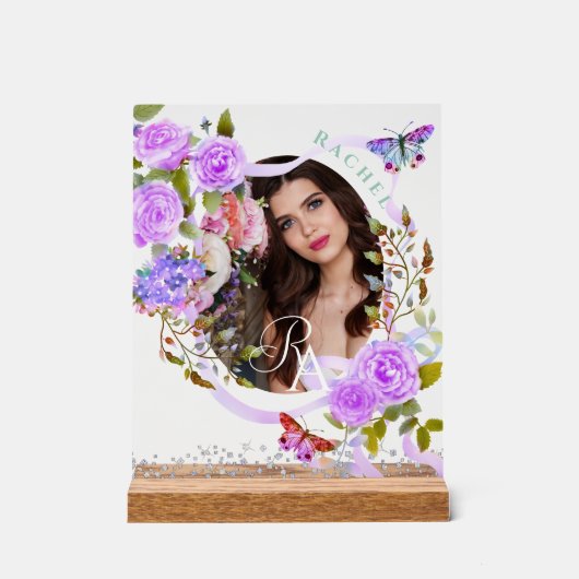 Rose violet Chic Monogramme photo (Recto)