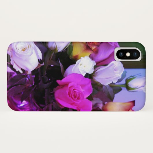 Rose violet Coque-Mate Apple iPhone X Coque (Dos (Horizontal))