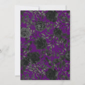 Rose violet et noir Invitations de mariage gothiqu (Dos)
