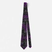 Rose violet et noir Mariage gothique Cravate homme (Devant)