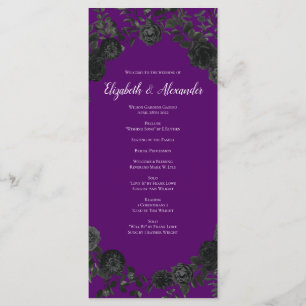 Rose violet et noir Programmes de mariage gothique