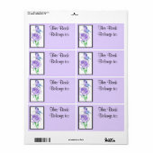 Rose violet Étiquette de la propriété de plaque de (Feuille entière)