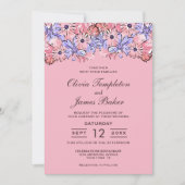 Rose violet Faire-part de mariage Floral (Devant)