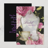 rose violet Fête des mariées Tea Party Invitation (Devant / Derrière)
