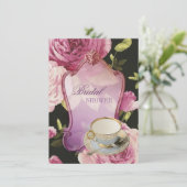 rose violet Fête des mariées Tea Party Invitation (Debout devant)