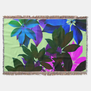 Rose, Violet, Feuillage Vert Jeter Couverture