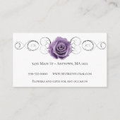Rose violet Floral Carte de visite Boutique (Dos)