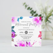 Rose violet Floral femmes Invitation de la retrait (Debout devant)