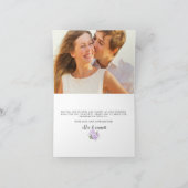 Rose violet Floral Mariage Merci photo (Intérieur)