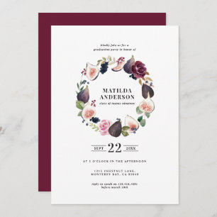 Rose, violet, marine floral faire-part