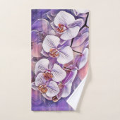 Rose violet mignon orchidée couleur de l'aquarelle (Serviette à main)