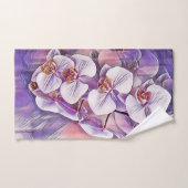 Rose violet mignon orchidée couleur de l'aquarelle (Serviette à main)