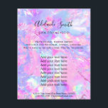 rose violet opaque pierre FAUX holographe Flyer<br><div class="desc">salon de beauté professionnel maquillage artiste flyer</div>