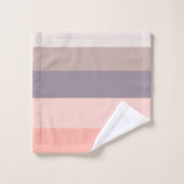 rose, violet, rayures blanches (Gant de toilette)