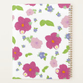 Rose violet vert Fleurs bleues Flore motif (Dos)