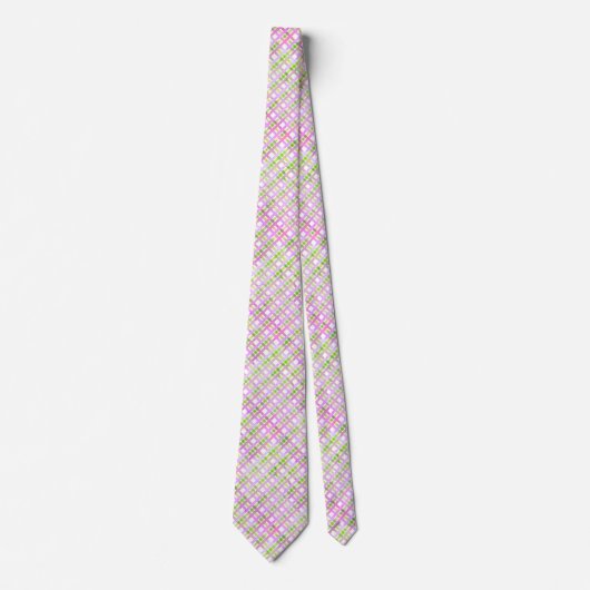 Rose violet vert pastel Plaid Cravate (Devant)