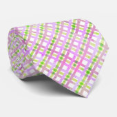 Rose violet vert pastel Plaid Cravate (Roulé)