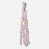 Rose violet vert pastel Plaid Cravate (Dos)