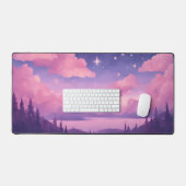 Rose violet Whimsical Kawaii Nuages Mousepad (Clavier et souris)