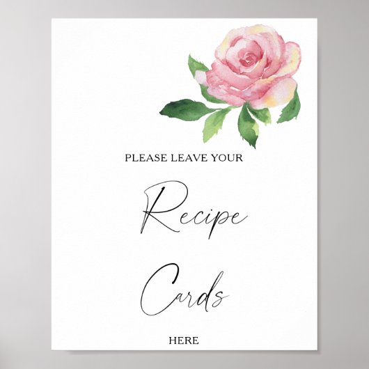 Rose - Votre carte de recettes ici Poster (Devant)