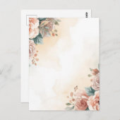 Rose Water Color Briefkaart (Voorkant / Achterkant)