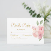 ROSE Waterverf RSVP Kaartje (Staand voorkant)