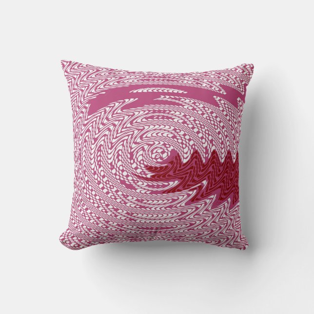 Rose Wave Funky Art Design Coussin Abstrait (Recto)