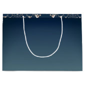 Rose Web on Gradient Blue Gift Bag Groot Cadeauzakje (Voorkant)