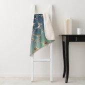 Rose Web on Gradient Blue Sherpa Blanket Deken (In situ)