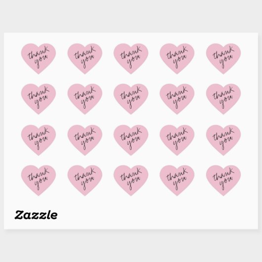 Rose Whimsy - Sticker Merci Coeur Rose (Feuille)