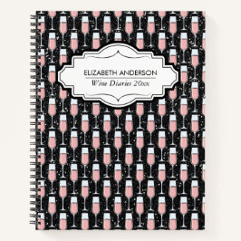 Rose Wijn Patroon - Wijn Diaries Notitieboek