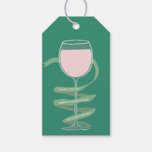 Rosé Wijnglas Wijnmakerij Volwassen Verjaardagsfee Cadeaulabel