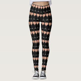 Rosé wijnglazen spandex-leggings leggings