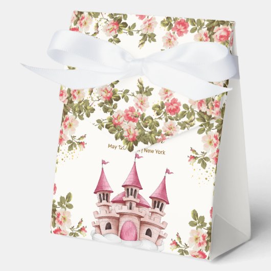 Rose Wildflower Fairytale Castle Baby Shower Bedankdoosjes (Voorkant)