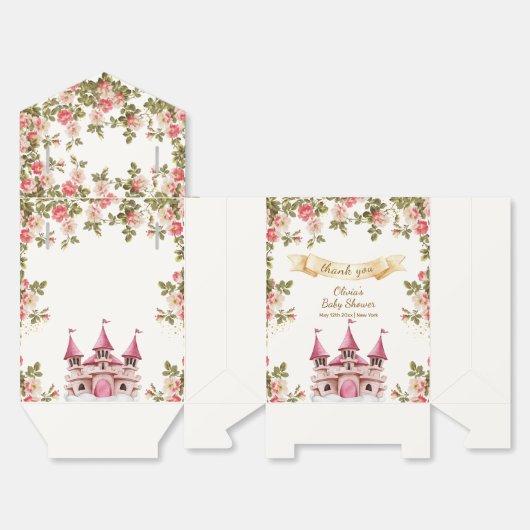Rose Wildflower Fairytale Castle Baby Shower Bedankdoosjes (Ongevouwen)