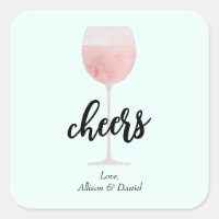 Rosé Wine Glass Cheers Wedding of Shower Favor