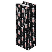 Rose Wine Pattern Wijn Cadeautas (Achterkant Gekanteld)