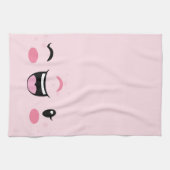Rose Winking Kawaii Face Serviette de cuisine (Horizontal)