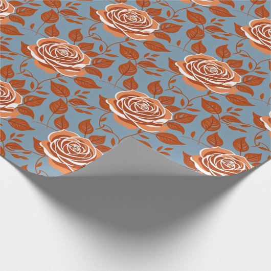 Rose With Warm Tones Of Orange And Rust Cadeaupapier (Hoek)