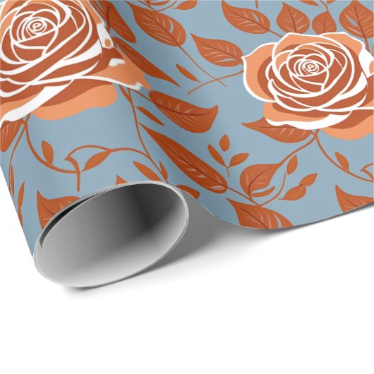 Rose With Warm Tones Of Orange And Rust Cadeaupapier (Rol Hoek)
