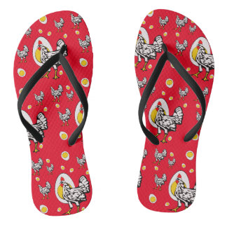 Roseanne Chicken - Funny Roseanne Rooster and Egg Teenslippers
