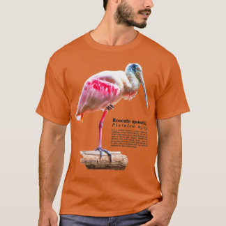 Roseate lepel vogel bij het zee t-shirt