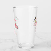 Roseate lepel vogel cartoon glas (Links)